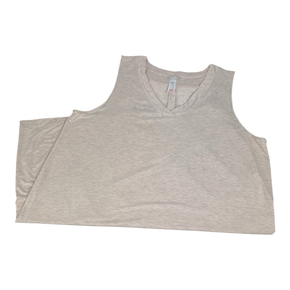 Hanro‎ Sz XL Nightgown Loungewear Pale Pink Heather Sleeveless V Neck - Picture 3 of 8